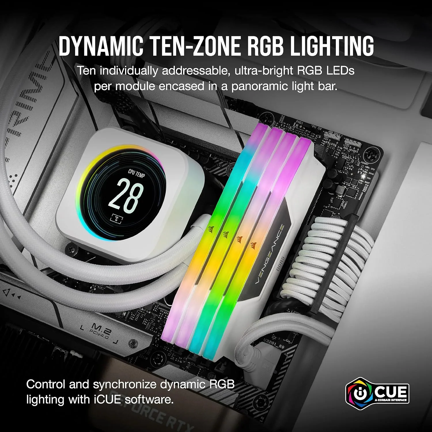 RAM CORSAIR VENGEANCE 2X16 32GB 6000MHZ RGB WHITE