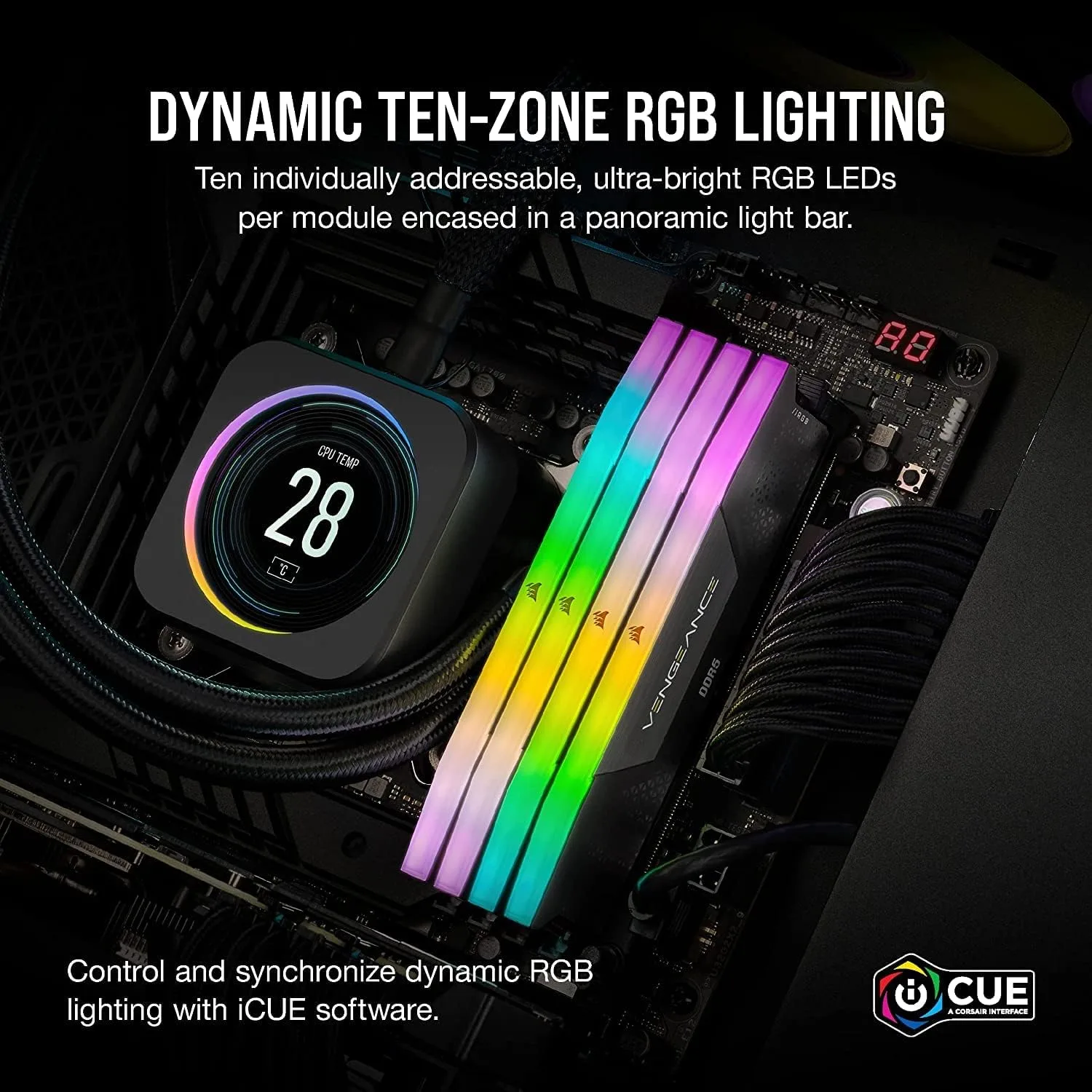 RAM CORSAIR VENGEANCE 2X16 32GB 6400MHZ RGB BLACK