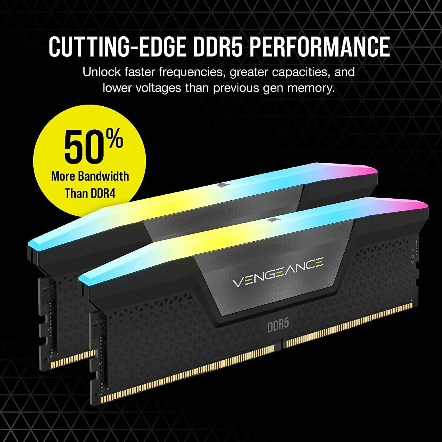 RAM CORSAIR VENGEANCE 2X16 32GB 6400MHZ RGB BLACK