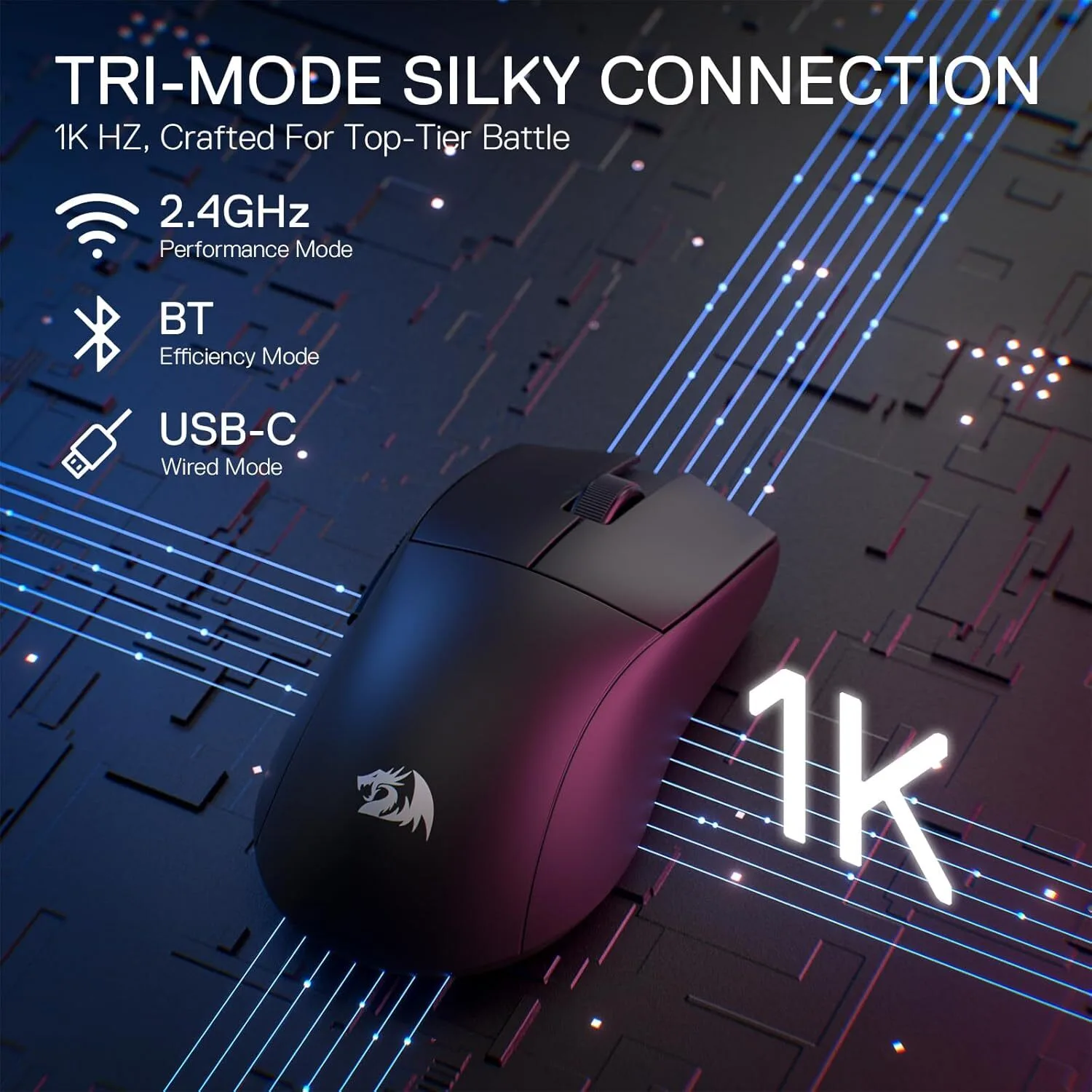 MOUSE REDRAGON KING M916 PRO 1K BLACK
